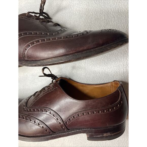 Vtg Brooks Brothers Devon England Men\'s Wingtip Dress Shoes Brown Leather 11.5 main image 7